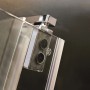Detailaufnahme: Breuer Drehtür Europa Design mit Chrom-Beschlägen und Klarglas.