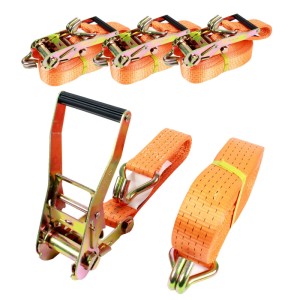 TRUTZHOLM 4x Spanngurte mit Ratsche, 10m, 5t, orange, für Autoanhänger.