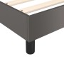 Detailansicht: Graues vidaXL Boxspringbett 140x200 cm mit Kunstlederbezug und schwarzen Füßen.