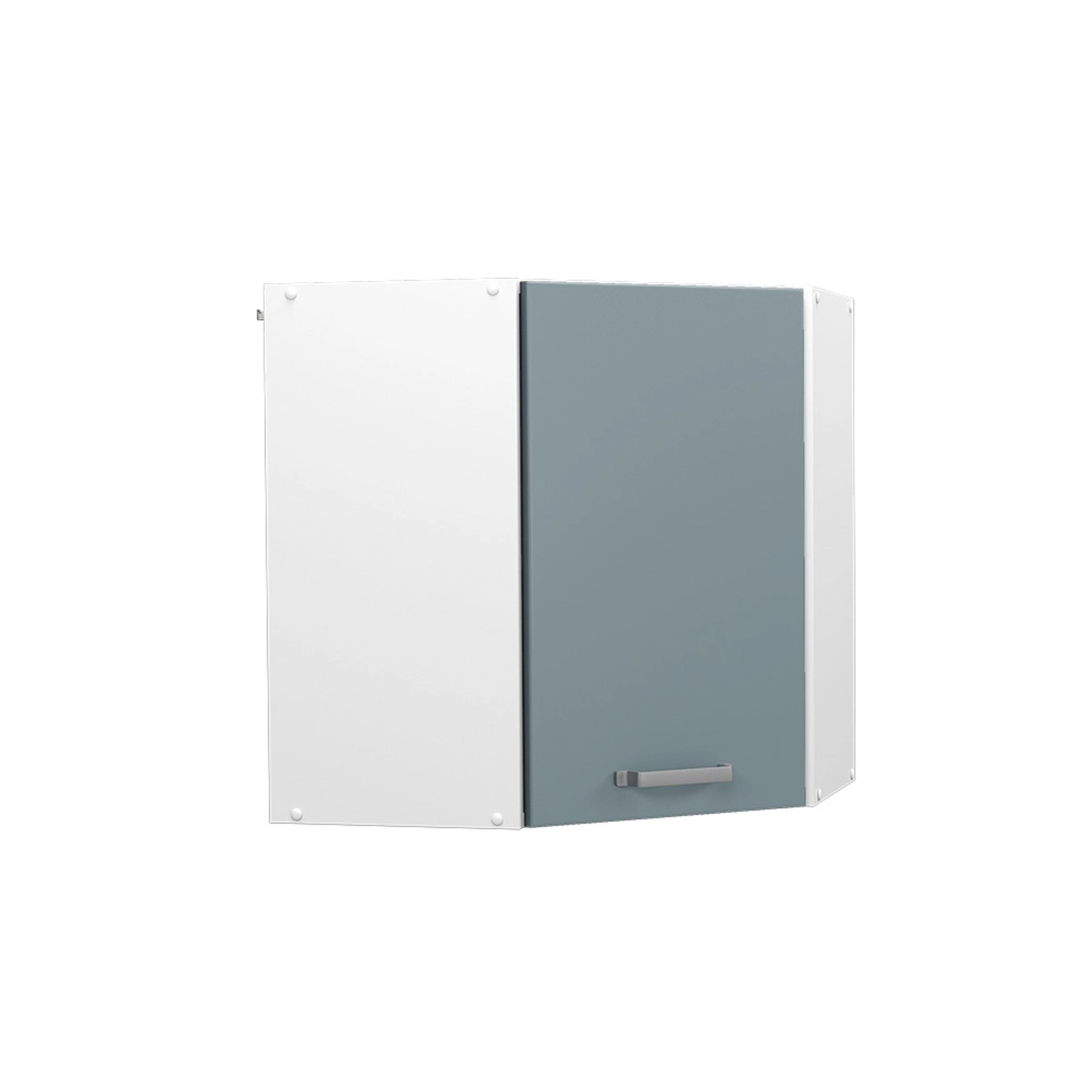 Vicco Eckhängeschrank R-Line Küchen-Eckschrank Blau-Grau/Weiß 57 cm günstig online kaufen