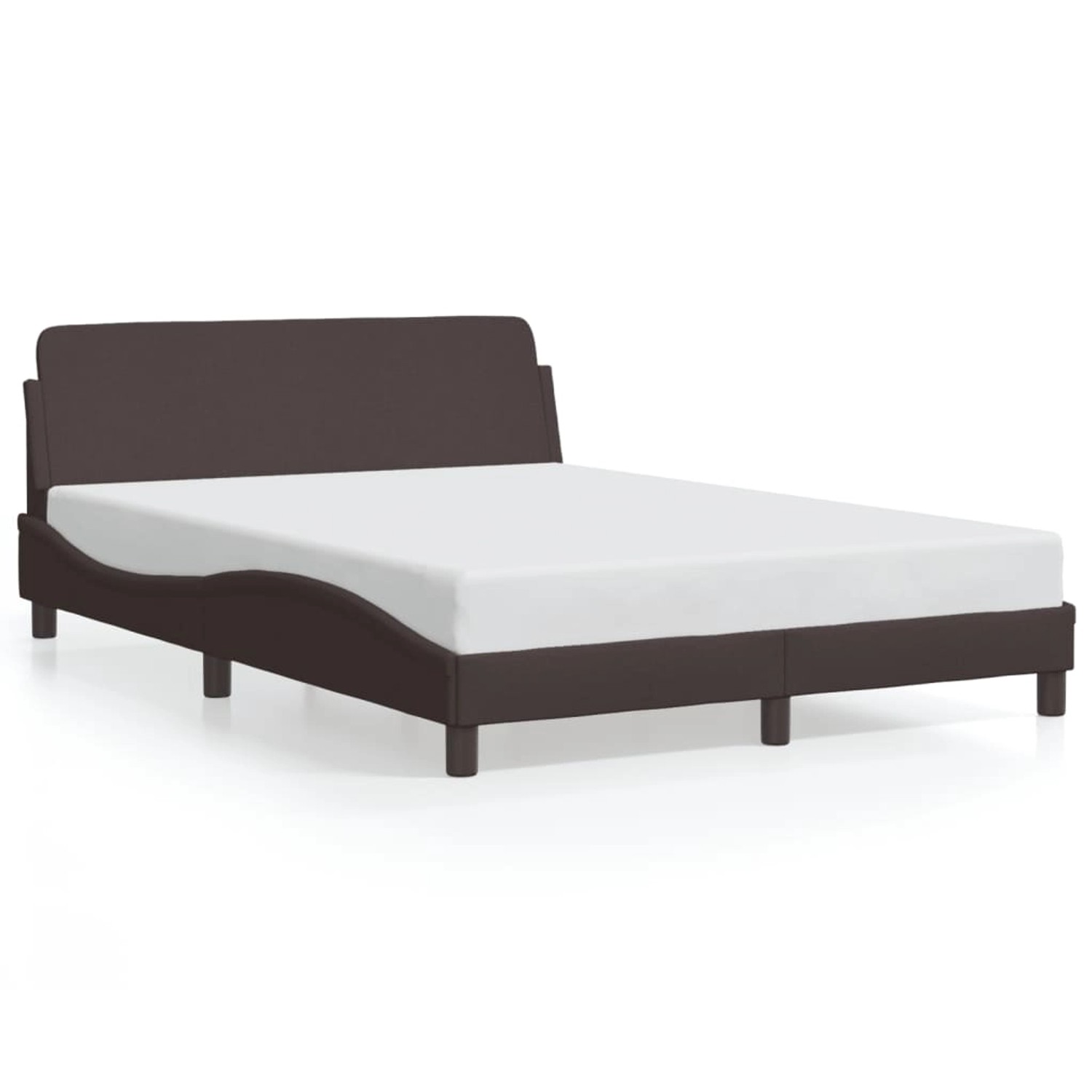 vidaXL Bettgestell Dover Dunkelbraun 140x190 cm Stoff 373168 günstig online kaufen