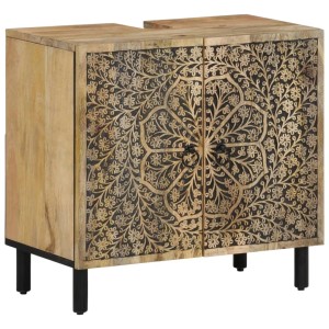 vidaXL Waschbeckenunterschrank 62x33x58 cm Massivholz Mango 358231