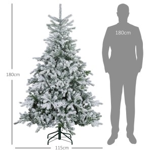 HOMCOM künstlicher Weihnachtsbaum, 180 cm hoch, mit Schnee bedeckt, 1321 Spitzen.