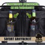 Detailaufnahme Bollerwagen mit Netztaschen und Getränkeflaschen. BigDean Faltbollerwagen.
