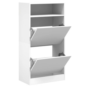 vidaXL Schuhschrank Weiß 60x34x116 cm Holzwerkstoff 840015