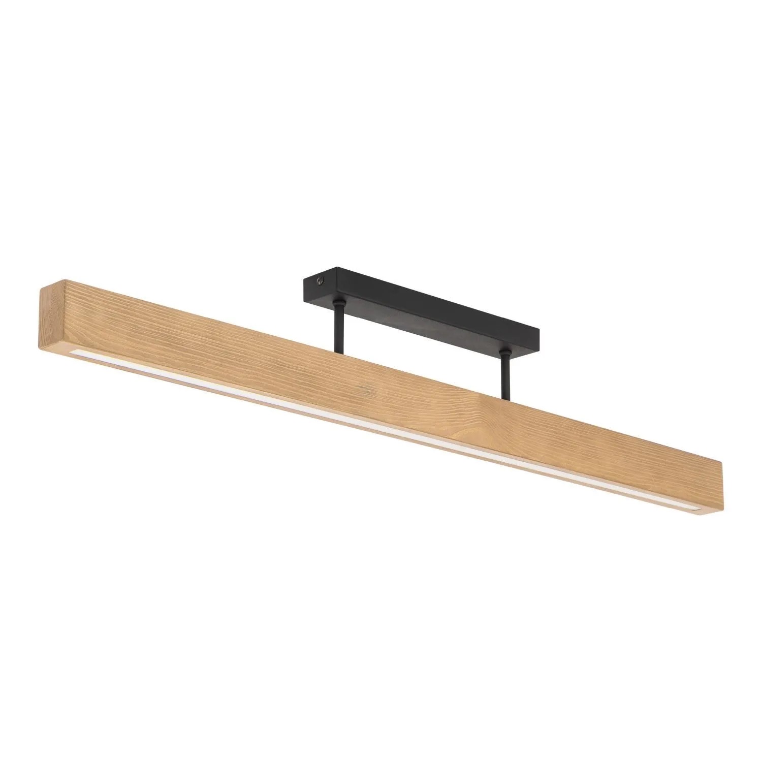 Licht-Erlebnisse LED Deckenleuchte Metall Holz Schwarz Kiefer Warmweißes Licht 3000 K