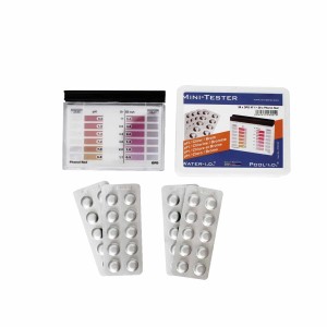 WATER-I.D. Pooltester Mini für Chlor, pH & Brom, inkl. 40 Tabletten zur Wasseranalyse.