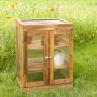 Kiehn-Holz Gartenschrank aus Kiefernholz, braun, mit zwei Regalböden und transparenten Türen.