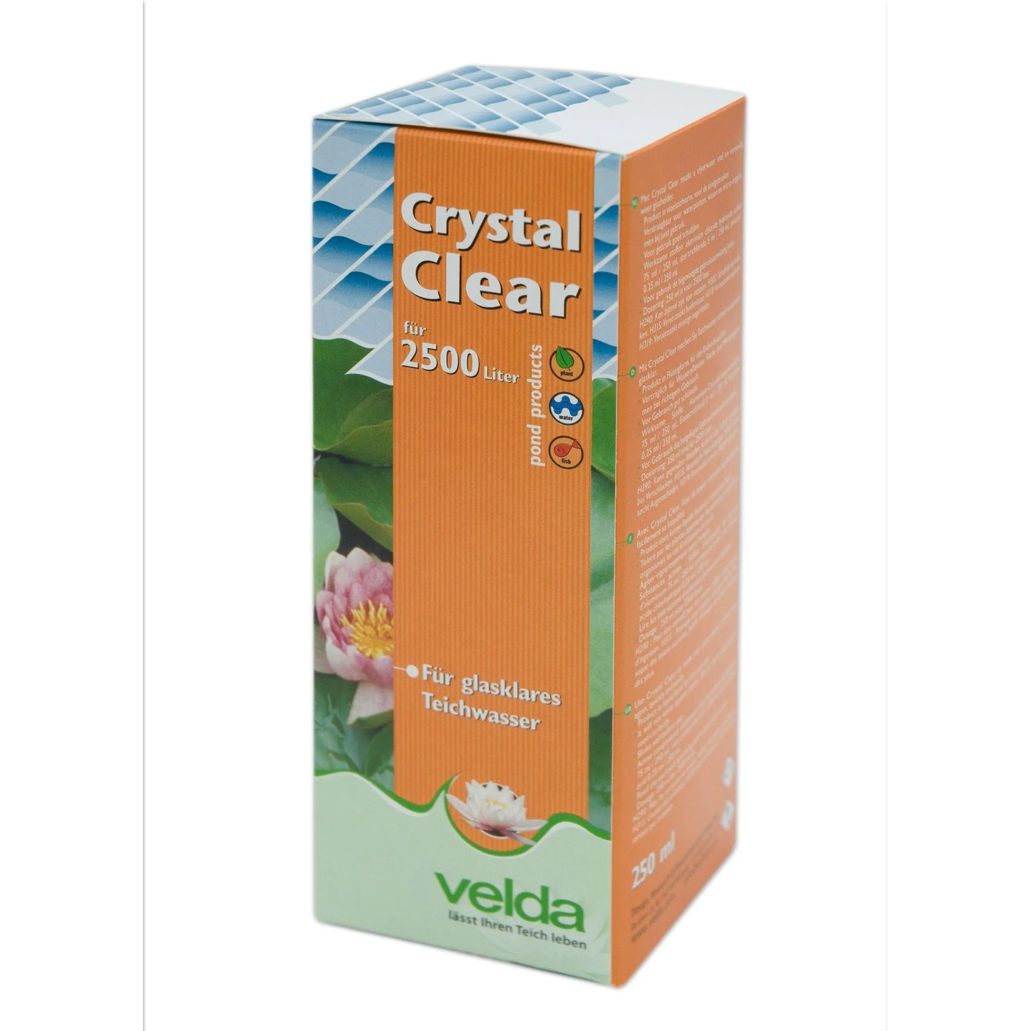 Velda Crystal Clear gegen Schwebealgen im Teich, 250 ml für 2500 Liter klares