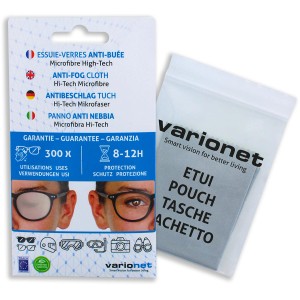 Varionet Antibeschlag Brillentuch 300X im Set mit Etui. Hi-Tech Mikrofaser für klare Sicht, Arbeitskleidung Zubehör.