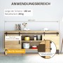 HOMCOM Schiebetürsystem für Doppeltüren, 183cm, zur Montage an Holzmöbeln.