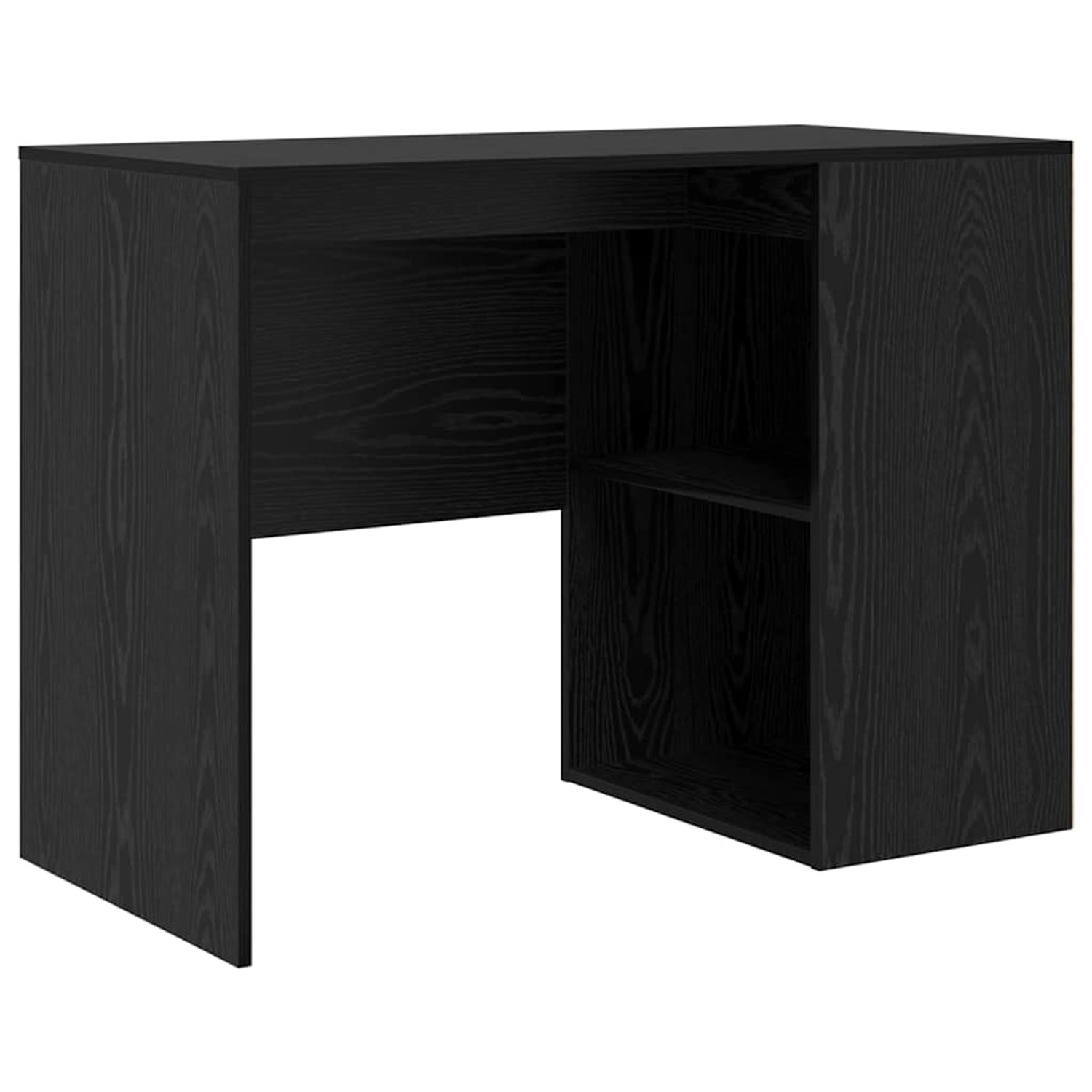 vidaXL Schreibtisch mit Regal Schwarz Eichen-Optik 102 x 50 x 75 cm 869539