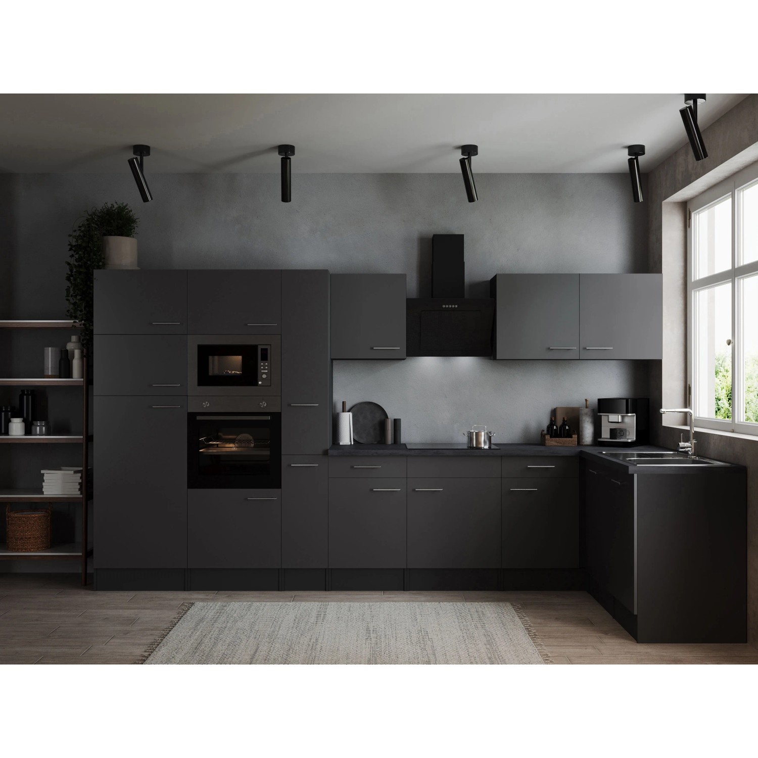 Respekta Winkelküche Oliver 370 cm Grau
