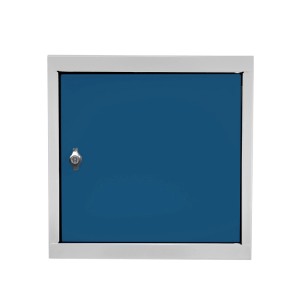 PROREGAL Schließfachwürfel Blocky, lichtgrau/blau, mit Drehriegelschloss für Vorhängeschloss. Sicherer Stauraum.