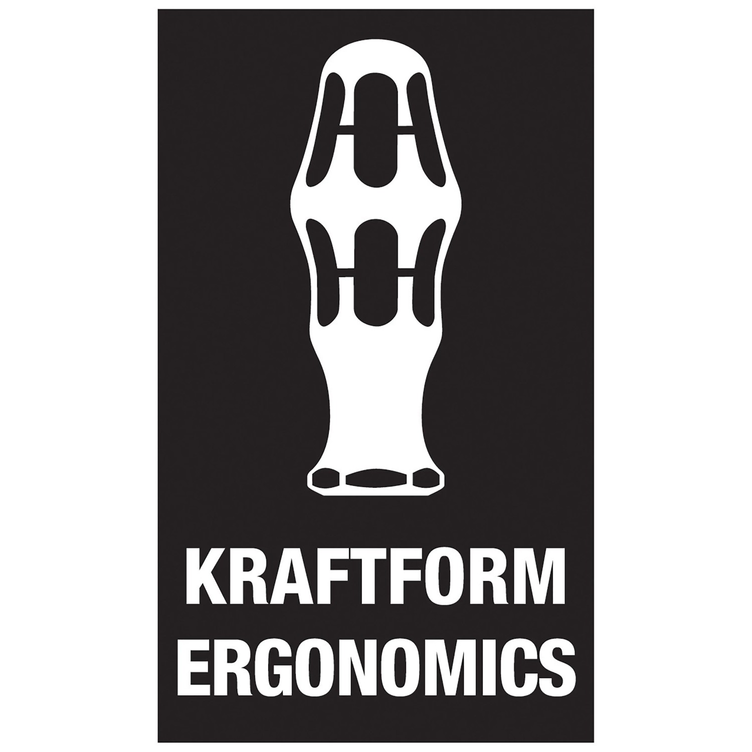 Symbol für Wera Kraftform Ergonomie Schraubendrehergriff, schwarz-weiß.