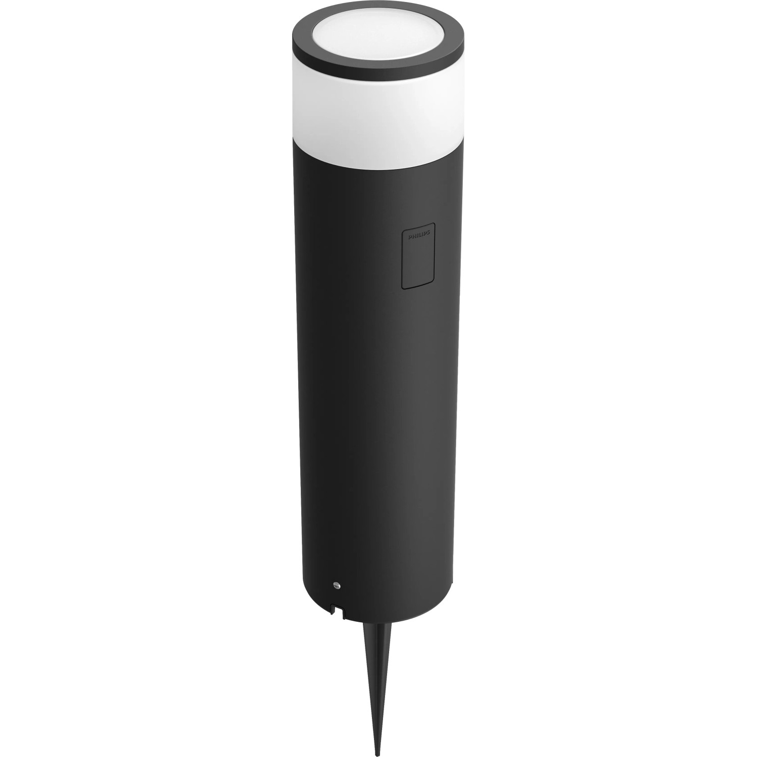 Philips Hue Calla LED Sockelleuchte Erweiterung in Schwarz für den Garten.