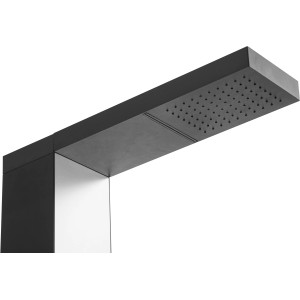 Detailaufnahme der Steinbach Solardusche Skyfall Chrome mit Regenduschkopf.