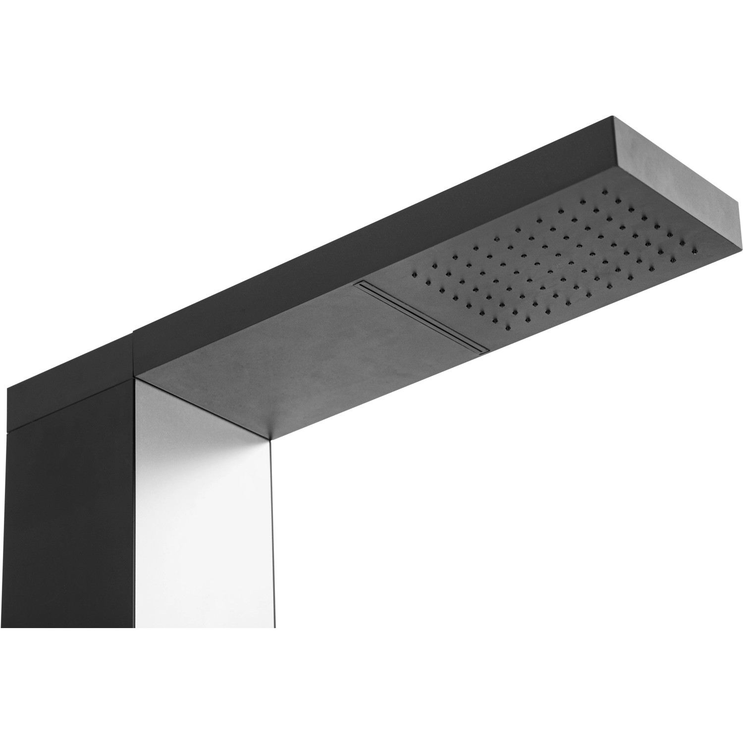 Detailaufnahme der Steinbach Solardusche Skyfall Chrome mit Regenduschkopf.