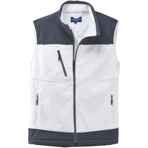 Scheibler Softshellweste Active in Weiß-Anthrazit, atmungsaktiv und winddicht, ideal für die Arbeit.