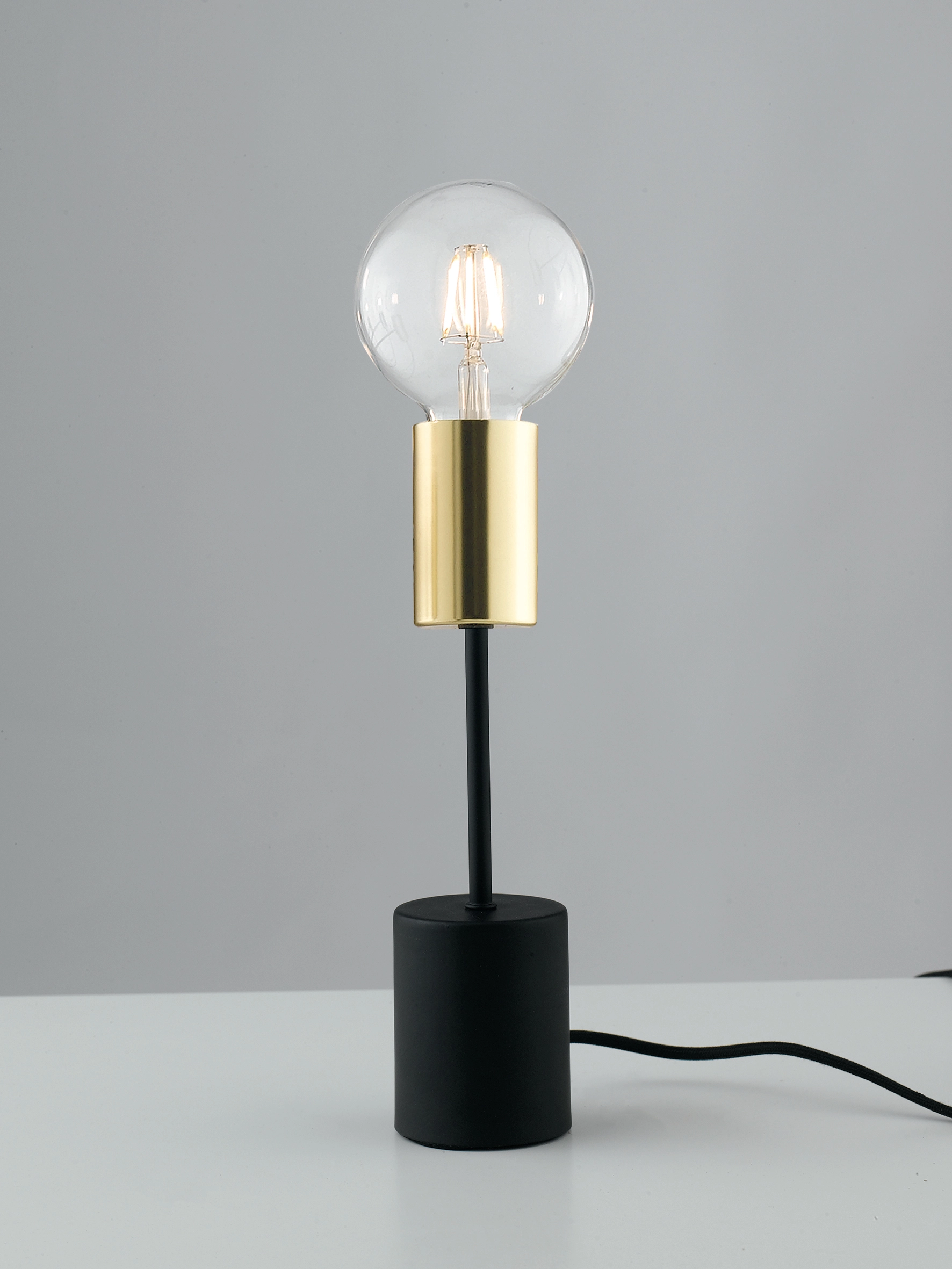 Luce Axon 7,5 cm 1-flammig Ø Schwarz-Gold Design Tischleuchte