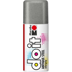 Marabu do it Colorspray Antique Steel, 150ml, Antik Silber. Buntlack-Spray für Bastel- und Heimwerkerprojekte.