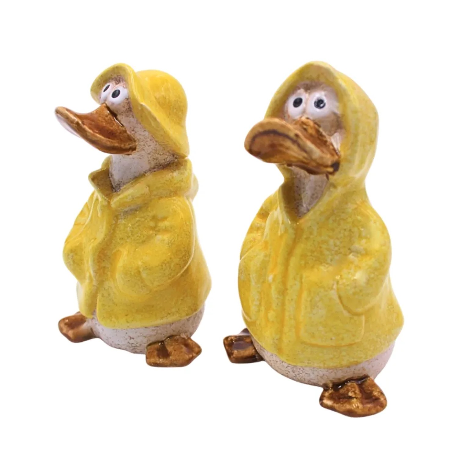 Image of Dekohelden24 2er Set Dekofiguren Ente Deko Enten Entenfiguren Gartenfigur Ente L/B/H 8 x 8 x 14 cm