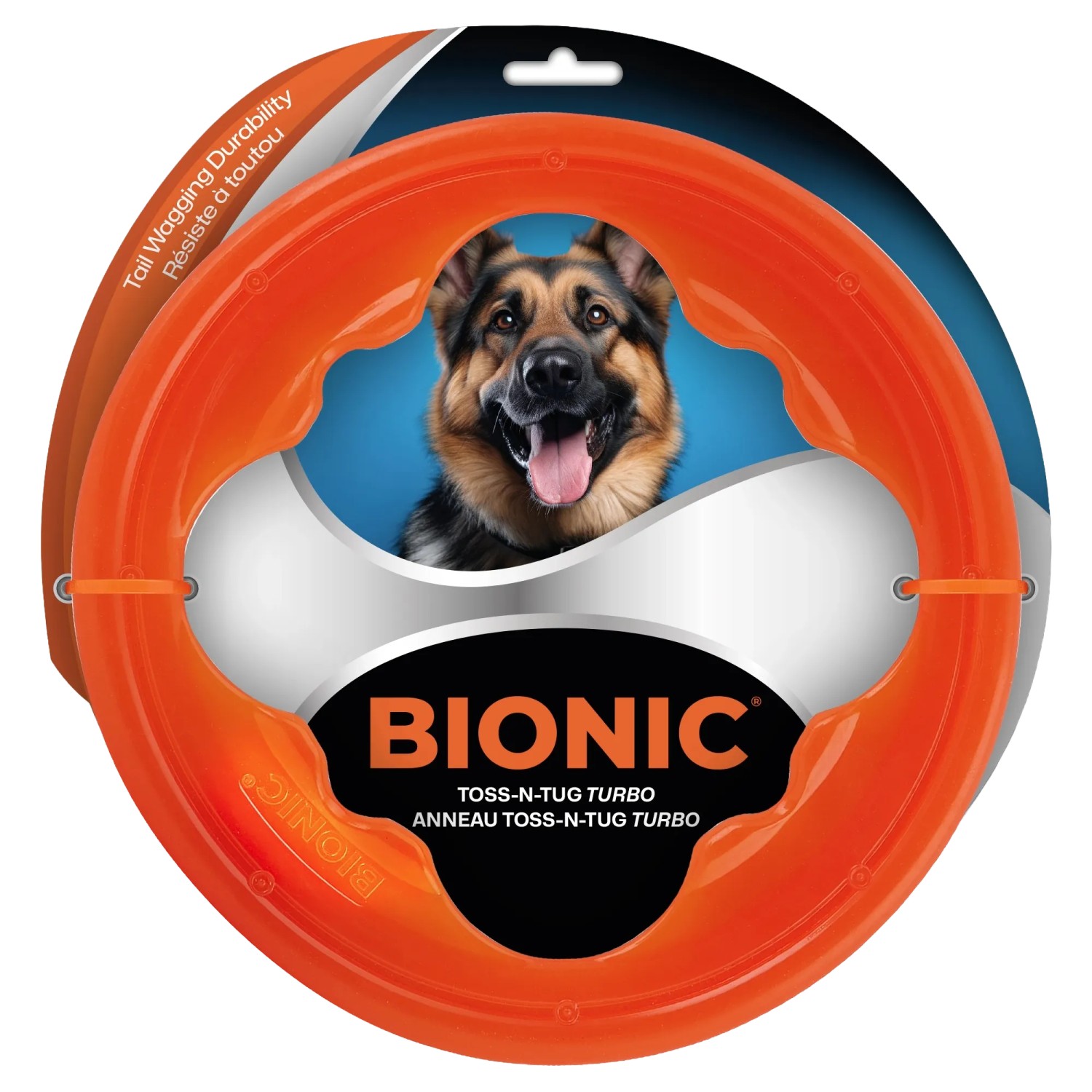 Bionic Hundespielzeug Toss-N-Tug Turbo Orange
