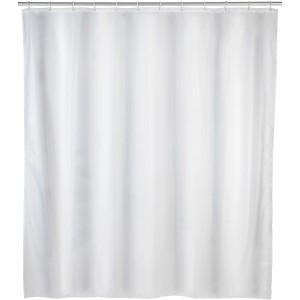 Wenko Duschvorhang Uni Weiß, 240x180 cm, aus PEVA inkl. Ringen.
