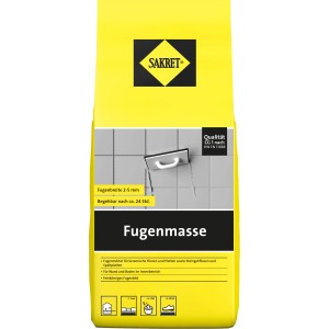 Sakret Fugenmasse Dunkelgrau, 5 kg Sack. Fugenmörtel für Fliesen im Innenbereich.