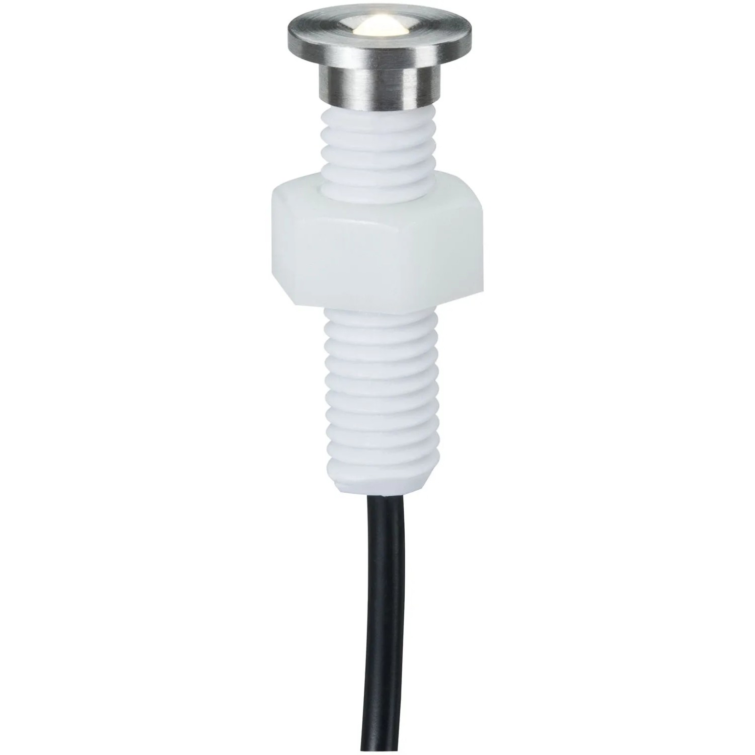 Paulmann Plug&Shine MicroPen II Einbauleuchte, Edelstahl, warmweißes Licht für Außenbereiche.