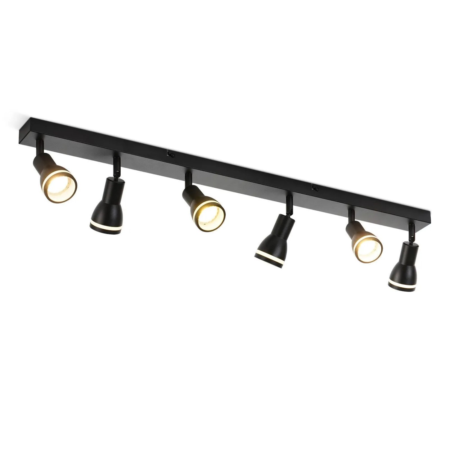 ZMH LED Deckenstrahler 6 Flammig Schwarz Schwenkbar GU10 ohne Leuchtmittel