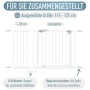 ib style Türschutzgitter Berrin 58-185cm Treppenschutzgitter für Kinder und Haustiere Ohne Bohren Weiß 115-125 cm_9