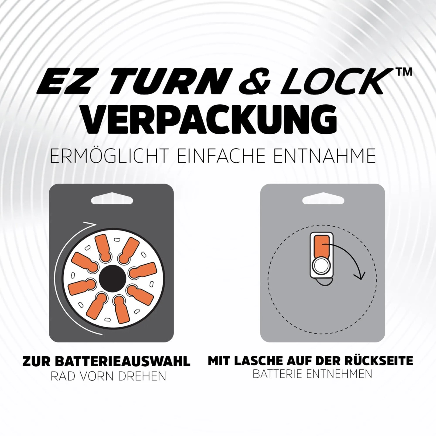Energizer Hörgerätebatterien Größe 13, 8er-Pack in praktischer Drehverpackung.