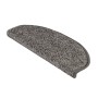 Graue KARAT Shaggy Stufenmatte Sphinx, halbrund, 23,5x65 cm. Hochflor für bequemen Tritt.