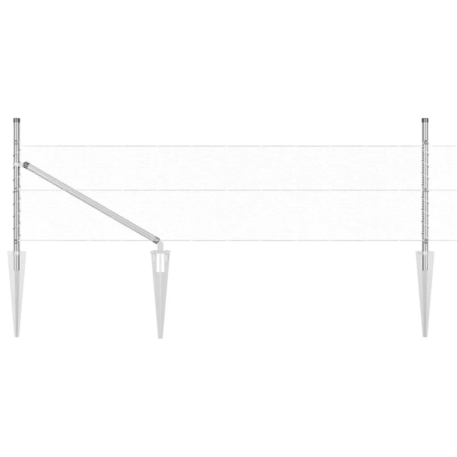 vidaXL Zaunpfosten Silber 10 x 0,5 m 13 mm Netz Stahl 3353328 günstig online kaufen