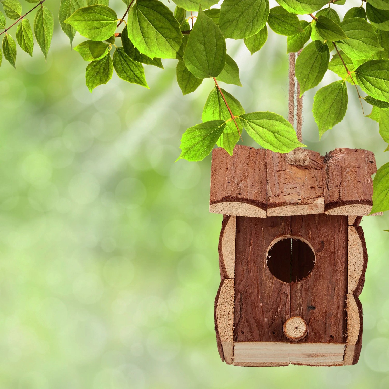 Relaxdays Vogelhaus Holz Natur Mit Schlaufe 30 cm x 12 cm x 9,5 cm 0,3 kg_5