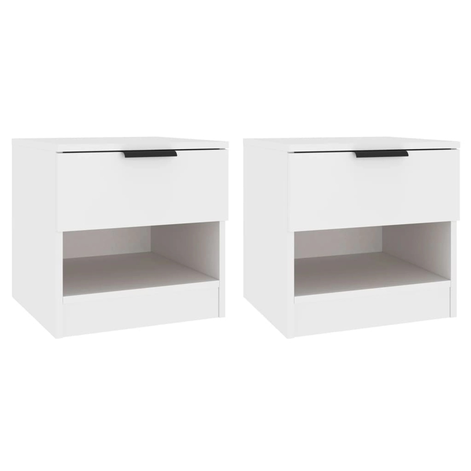 vidaXL Nachttische 2 Stk Weiß Holzwerkstoff Modell 4 günstig online kaufen