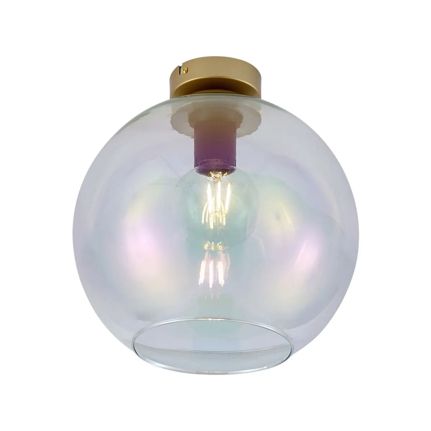 QAZQA Art-Deco-Deckenleuchte Gold mit Regenbogen-Glas Sandra