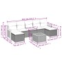 Schwarze 8-tlg. vidaXL Garten-Sofagarnitur aus Polyrattan mit cremeweißen Kissen und Tisch.