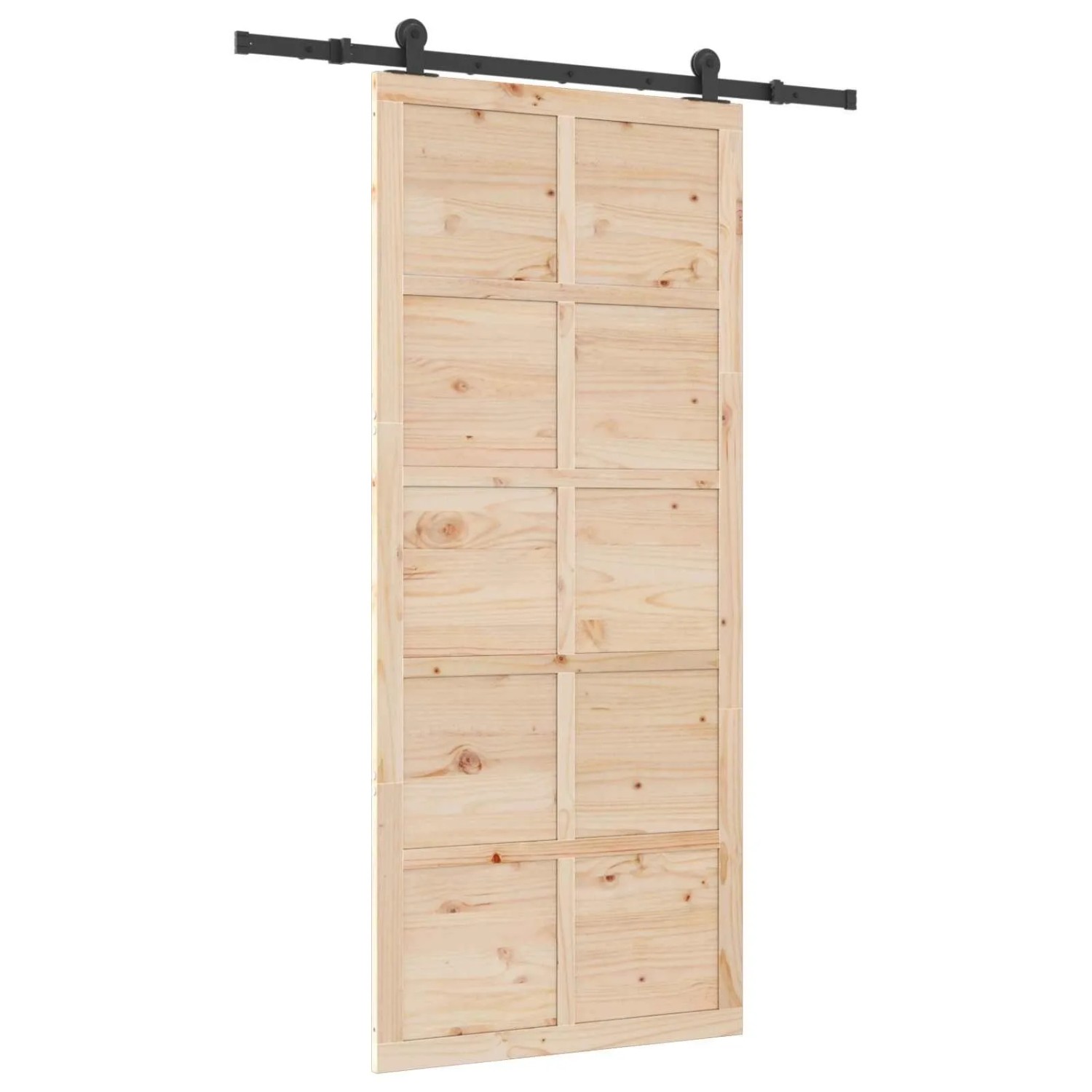 vidaXL Schiebetür Natur 80 x 208 cm Massives Kiefernholz 3445644