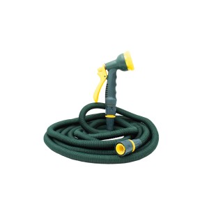 Flexibler Gartenschlauch 33m Grün inkl. Brause und Anschluss Stück