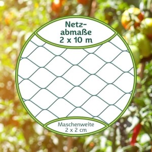 TTL GARDEN Vogelschutznetz 2x10m 20x20mm Maschenweite Laubnetz Laubschutznetz Obstbaumnetz Teichnetz Beetschutznetz