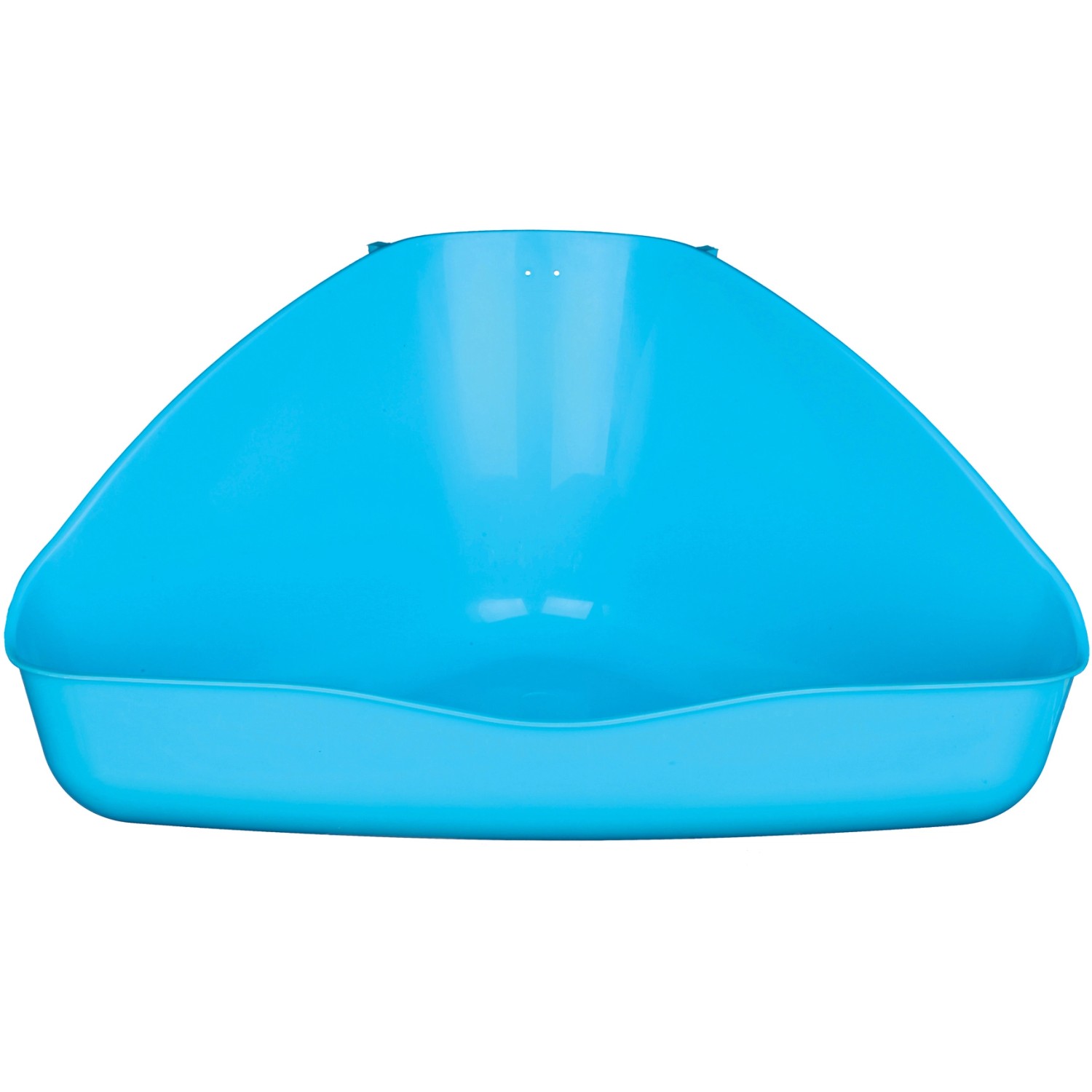 Blaue Trixie Ecktoilette, 45x21x30 cm, aus Kunststoff für Kleintierkäfige.