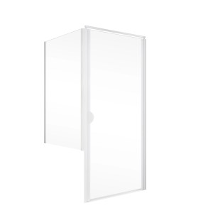 Schulte Sunny Drehtür mit Seitenwand, Echtglas klar, Alpinweiß. Duschwand für Badewanne.