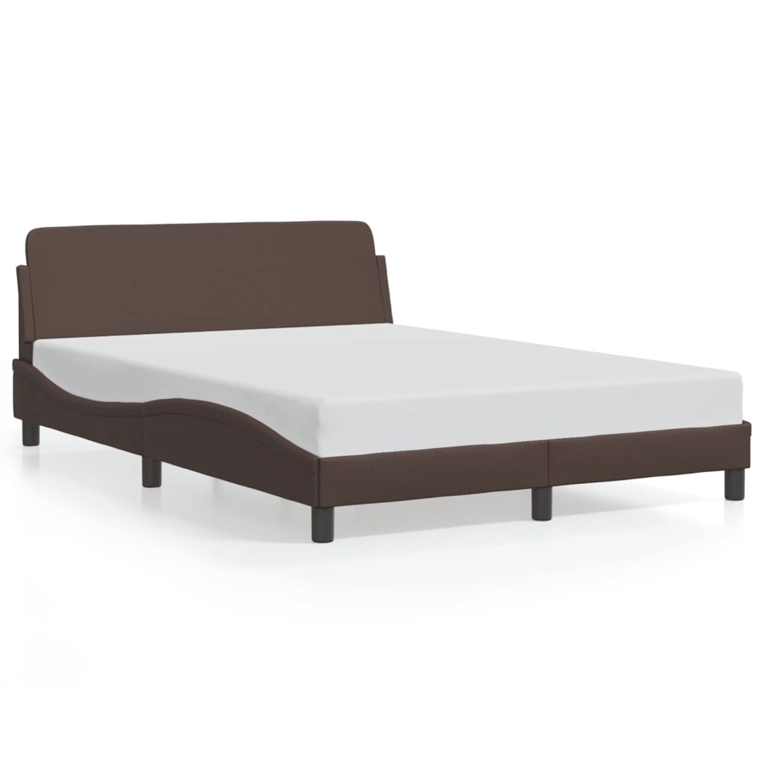 vidaXL Bettgestell Dover Braun 140x190 cm Kunstleder 373180 günstig online kaufen