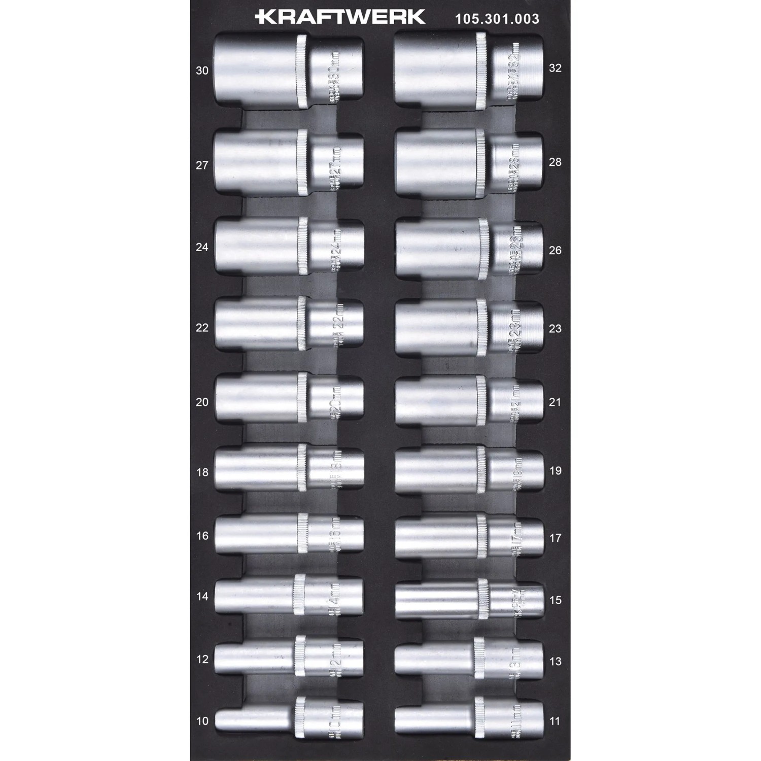 Kraftwerk Steckschlüssel-Satz 1/2'' 20-tlg 20x40-Einsatz