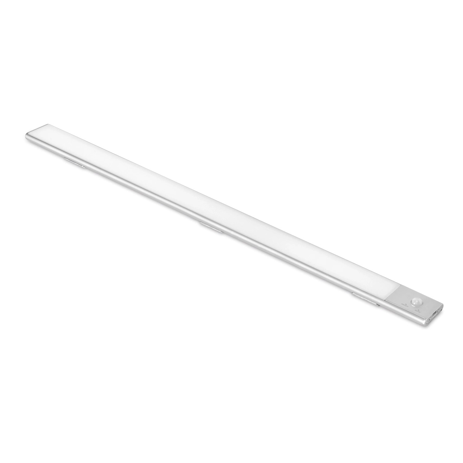 Emuca USB Wiederaufladbare LED-Wandleuchte Kaus mit Bewegungssensor L400 mm Kunststoff und Aluminium Matt Eloxiert