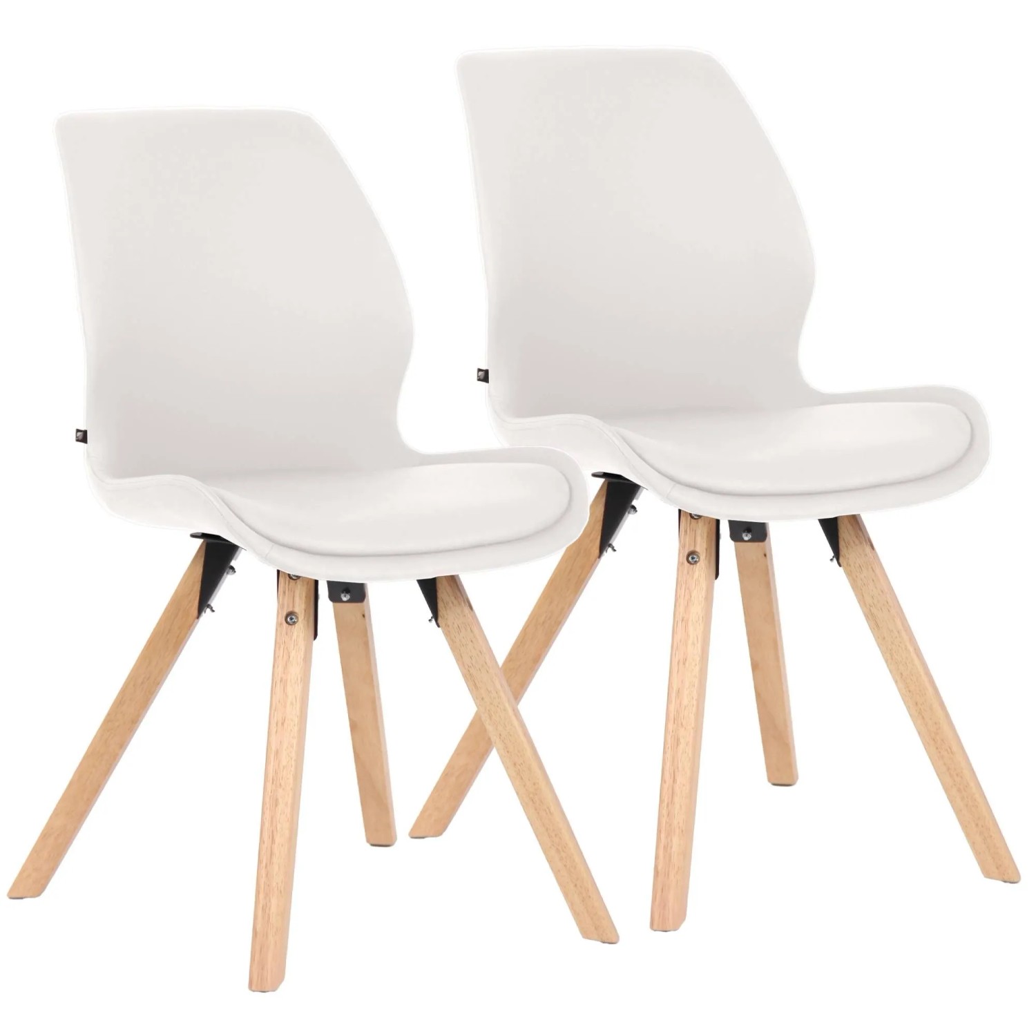 CLP 2er Set Esszimmerstuhl Luna weiß/Kunstleder