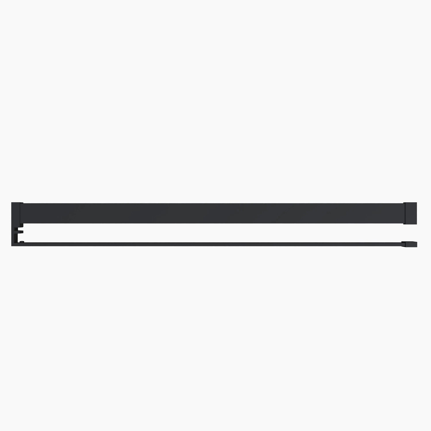 Duschparadies Duschregal 90 x 13 x 3cm Schwarz Handtuchhalter Für 8mm Walk-in Glas