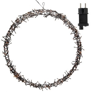 LED Lichterkranz (Ø58cm) mit 500 warmweißen LEDs und 8 Leuchtmodi für Weihnachtsdeko.
